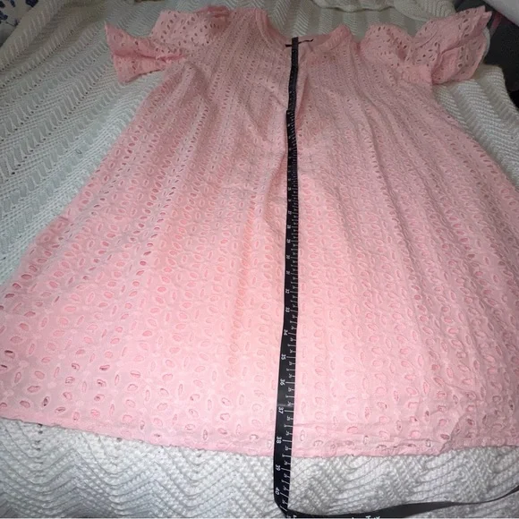 Merokety Pink Eyelet Dress Large - Picture 7 of 8